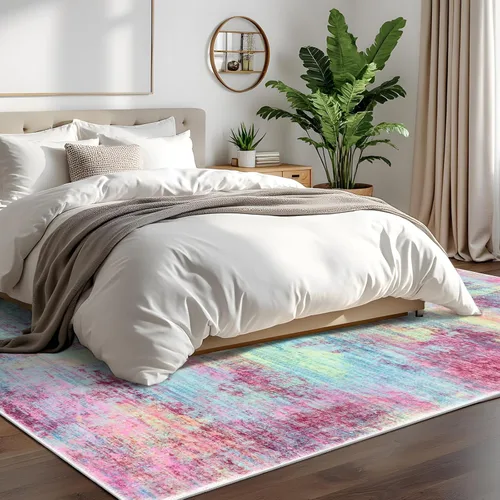 Miniatura 137 de IOHOUZE Alfombra abstracta lavable de 3 x 12 pies para pasillos, antideslizante para cocina, camino de entrada de lana sintética para interiores