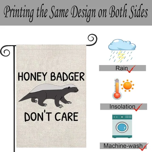 Miniatura 3 de Badger Lovers - Bandera para exteriores, diseño de animales salvajes, patio, regalo de Navidad (Badger Don't Care)