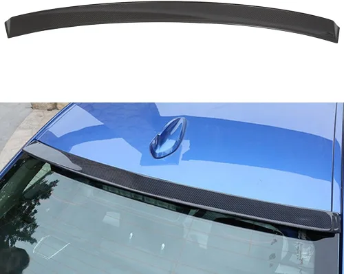 Miniatura 9 de SCITOO Alerón de techo de ventana trasera de fibra de carbono para BMW F30 F80 Serie 3 Sedan negro brillante alerón de techo de ventana trasera