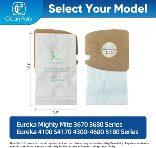 Miniatura 2 de Paquete de 15 bolsas para aspiradora compatibles con Eureka Mighty Mite 3670 3680 4100 S4170 4300-4600 5180 Series modelos de recipiente de repuesto