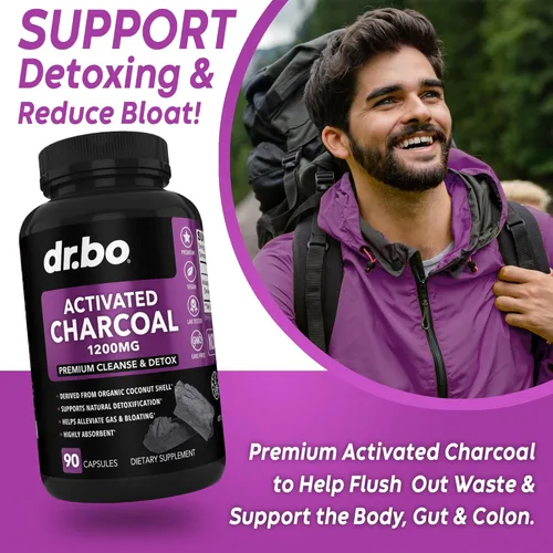 Miniatura 3 de Cápsulas de carbón activado Cleanse Detox – 1200 mg pastillas de carbón de coco orgánico para gases estomacales y alivio de la hinchazón