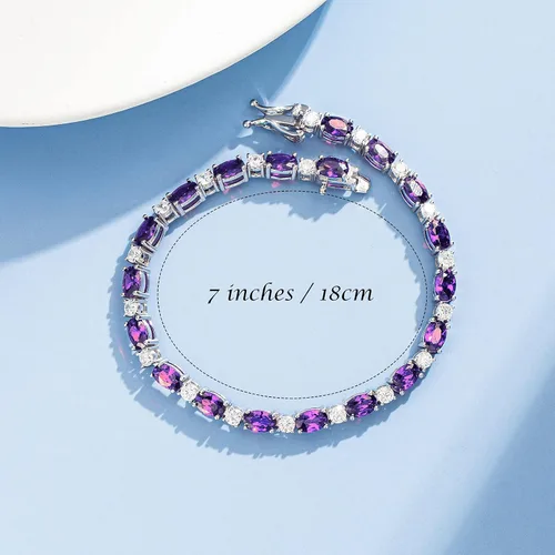 Miniatura 3 de FANCIME Birthstone Bracelets Sterling Silver Tennis Bracelets Charm Fine Jewelry Birthday Gifts for Women Mom Daughter 7