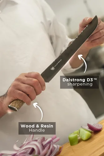 Miniatura 2 de Dalstrong Cuchillo para cortar - 12" - Serie Valhalla Ravenstone Negro con revestimiento de titanio - Acero Premium 9CR18MOV HC - Mango de Resina