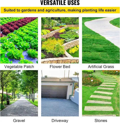 Miniatura 6 de VEVOR Tela de barrera de malezas, Tela de paisaje tejida resistente de 4x100FT 5.8oz, Barrera de malezas de tela de jardín, Tela de control