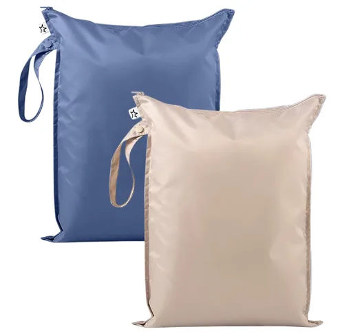 Miniatura 43 de Tiny Twinkle Bolsas Húmedas a Prueba de Desorden Paquete de 2 Bolsas Húmedas Reutilizables e Impermeables para Trajes de Baño Ropa de Bebé