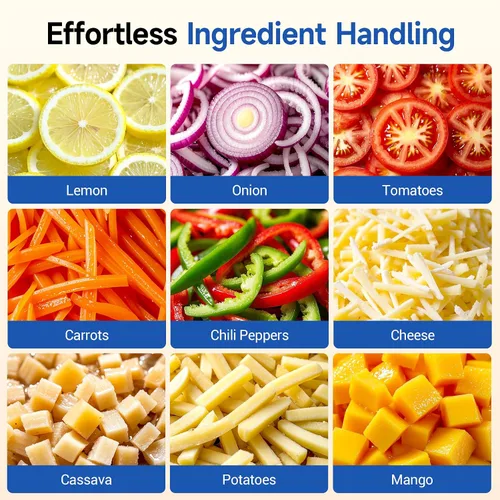 Miniatura 7 de Picador comercial de verduras 4 en 1, procesador de alimentos para rebanar, triturar en cubitos y cortar, con guantes resistentes a cortes, para uso