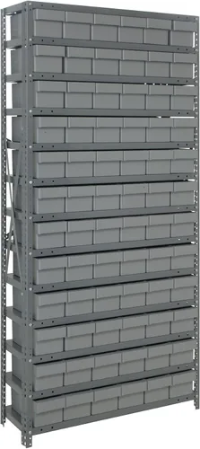 Miniatura 531 de Quantum QSBU-245BK Heavy Duty Shelving Unit with (7) Shelves and (24) QUS245 Black Bins for Garage Warehouse Storage Distribution 400 lb Load