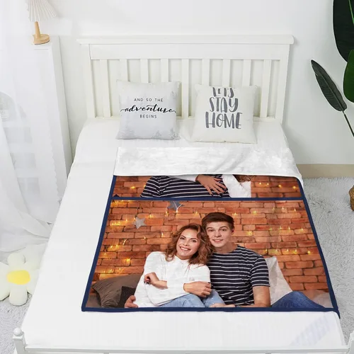 Miniatura 3 de Manta personalizada con imagen, manta personalizada para parejas, manta de fotos para sofá, familia, Navidad, Halloween, cumpleaños, boda, regalos 2