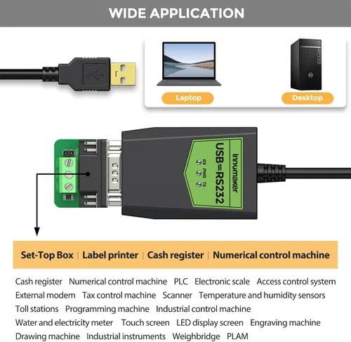 Miniatura 3 de Adaptador USB a serie RS232 de grado industrial, USB a macho DB9, chipset FTDI, protección ESD, aislamiento de señal y energía, compatible