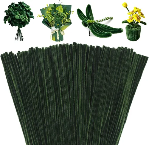 Miniatura 15 de Mnuizu - 200 limpiadores de tuberías, tallos de chenilla para manualidades, varillas esponjosas para manualidades navideñas y suministros de Rosa