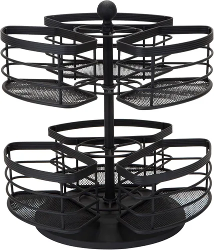 Bath Bliss Organizador de almacenamiento de tocador de carrusel de 2 niveles, debajo del gabinete, tocador, bueno para cosméticos, joyas y artículos