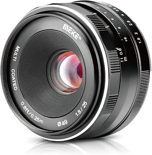 Meike Lente de enfoque manual de gran apertura F1.8 APS-C de 0.984 in compatible con cámaras sin espejo Sony E Mount NEX 3 3N 5 NEX 5T NEX 6 7 A6400