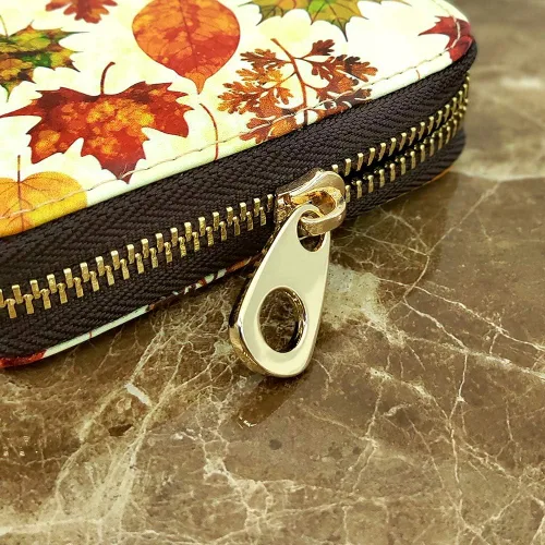 Miniatura 5 de Funda de cuero con cremallera para tarjetas de crédito RFID para mujeres y niñas