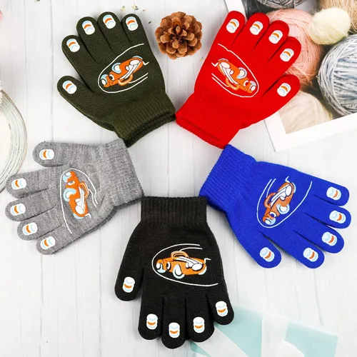 Miniatura 75 de Hicdaw 6 pares de guantes de invierno para niños, guantes de punto elásticos y cálidos para niños o niñas