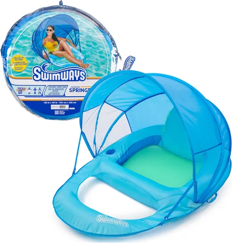 Miniatura 9 de SwimWays Spring Float - Tumbona reclinable prémium para piscina, flotadores inflables para adultos con inflado rápido para edades de 15 años