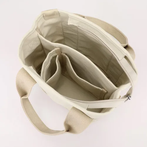 Miniatura 4 de Pequeño bolso cruzado de lona con múltiples bolsillos, mini bolso casual tipo hobo para mujer