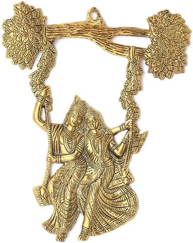 Decoración de pared de metal para colgar en la pared, árbol Jhula Jhoola, columpio indio tradicional, regalo de Año Nuevo, estatua de decoración de