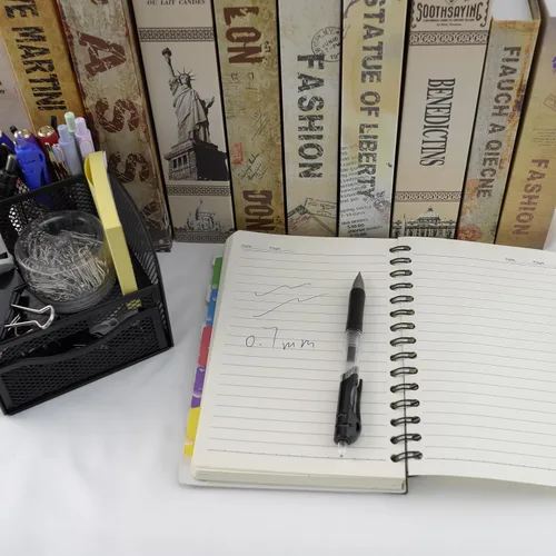 Miniatura 9 de Fengtaiyuan AD07P18x6, bolígrafos retráctiles de tinta de gel, 0.028 in, tinta negra, punta fina, escritura suave, paquete de 18 (AD07P18x6)