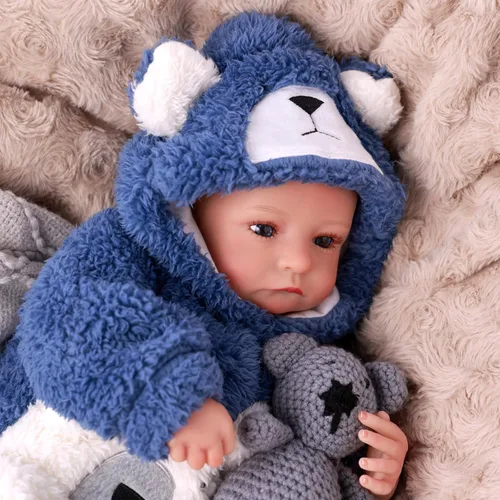 Miniatura 5 de BABESIDE Muñecas Reborn de bebé realistas niño - Aiden 17 pulgadas muñeca de bebé realista hecha a mano de silicona cuerpo completo vinilo muñeca