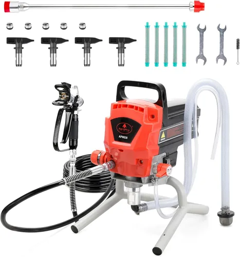 AEROPRO Tools - Pulverizador de pintura sin aire, 950 W, 0.52 GPM, 3300 PSI, pulverizador sin aire de alta eficiencia con extensión de punta y