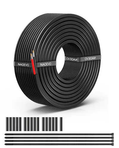 Miniatura 15 de NAOEVO Cable eléctrico de calibre 10, 2 conductores, cable de PVC trenzado de 10 AWG, bajo voltaje de 12 V/cobre estañado/cable flexible