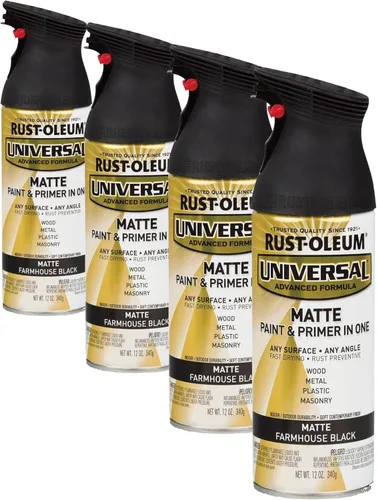 Miniatura 106 de Rust-Oleum 245197 Pintura en aerosol universal para todas las superficies, 12 onzas, negro satinado