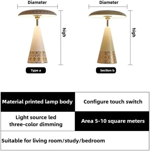 Miniatura 7 de Lámpara de escritorio de estilo medieval francés, lámpara de escritorio táctil de carga de porcelana de lujo, lámpara de escritorio de ambiente