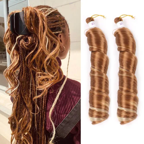 Miniatura 39 de Cabello rizado francés trenzado para trenzas de caja, 8 paquetes de 12 pulgadas, 3.00 oz/paquete, cabello trenzado de onda suelta, extensiones