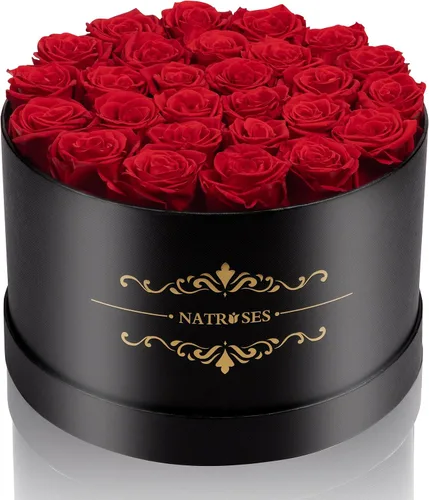 Miniatura 26 de NATROSES 27 Rosas Preservadas para Siempre en una Caja, Flores Preservadas para Entrega de Cumpleaños, para Mamá, Buttermilk Suero de mantequilla