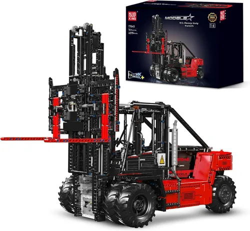 Miniatura 6 de Mould King 13106 Kit de Bloques de Construcción de Montacargas, Modelo de Camión Elevador de Estantería de Servicio Pesado MOC con Control Remoto