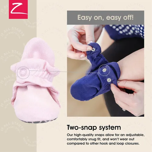 Miniatura 3 de Zutano - Botines de algodón orgánico para bebé, unisex, con suela antideslizante