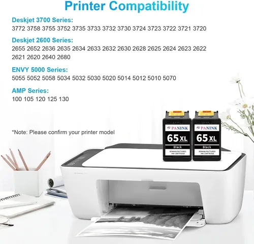 Miniatura 2 de Cartucho de tinta remanufacturado de repuesto para impresora HP 65 XL HP 65 tinta HP65 65XL cartucho de tinta negra para impresora HP 3755 3752 2655
