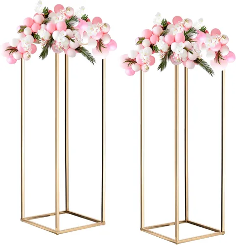 Miniatura 11 de MECCANIXITY Columna de jarrón de flores de boda, soporte de metal para flores de 15.7 pulgadas de alto, para decoración de bodas, fiestas, cenas