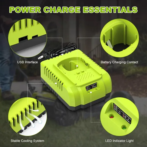 Miniatura 3 de Cargador rápido P117 de repuesto para cargador de batería Ryobi de 18 V, compatible con Ryobi 12V-18V ONE+ Litio, NiCad, NiMh y herramientas