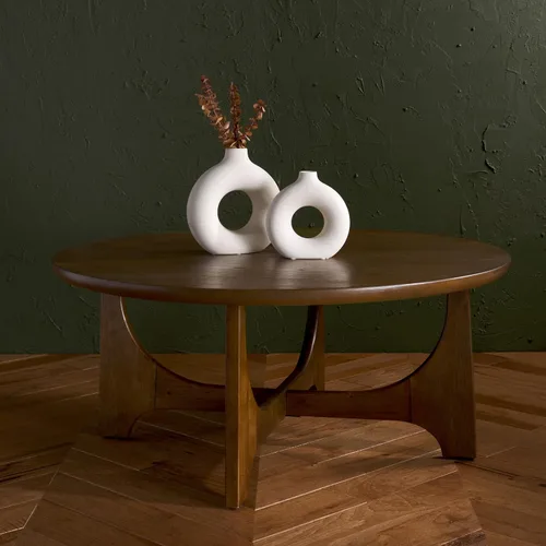 Miniatura 2 de SAFAVIEH Furniture - Mesa de centro de madera Sasha - Roble mediano - Madera - Diseño redondo moderno - Ideal para sala de estar, sala de estar