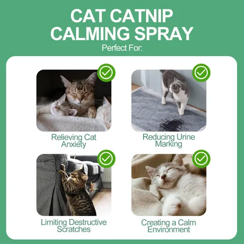 Miniatura 4 de Spray calmante para gatos con menta natural – 5.1 fl oz relajante para mascotas para gatos y gatitos – Ayuda a reducir el estrés, la ansiedad