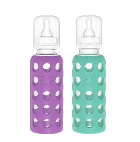 Miniatura 44 de Lifefactory Biberón de vidrio sin BPA Funda protectora de silicona Paquete de 3 de 9 onzas Papaya, col rizada y arándanos Papaya/Kale/Arándano