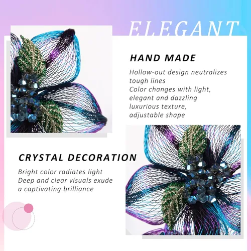 Miniatura 5 de Mistofu Pasadores de alambre de cobre de 3.93 pulgadas, tejido a mano, diseño de alto nivel, accesorios elegantes para el cabello, regalos