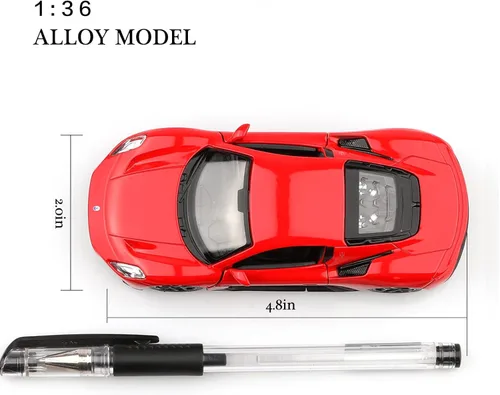 Miniatura 4 de TOKAXI Maserati MC20 escala 1/36 modelo de auto fundido a presión, vehículos de juguete de tracción trasera, regalos de autos para niños y niñas