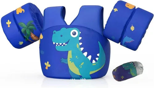 Miniatura 5 de DOOHALO Flotadores de natación para niños de 28 a 70 libras, chaleco flotante de hombro para niños de 2 a 8 años de edad, para niños y niñas, bebés