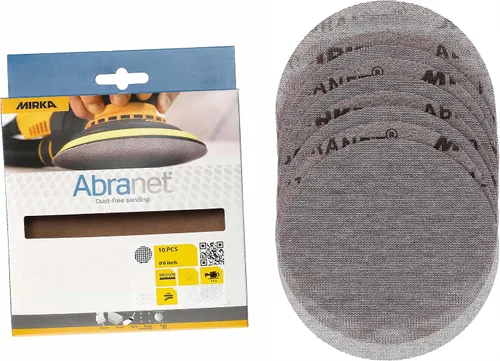 Mirka Abranet - Disco de red de papel de lija de 6 pulgadas, grano 600, 10 unidades