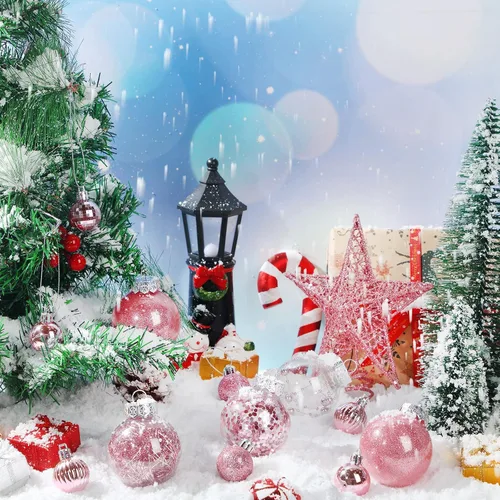Miniatura 4 de BBTO Juego de adornos de esferas de Navidad con estrellas para árbol, adornos de árbol de plástico con estrellas transparentes para árbol, adorno