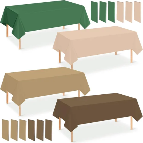 Miniatura 9 de Paquete de 12 manteles de plástico para baby shower de vaquero para mesas rectangulares, funda de mesa desechable con estampado de vaca, mantel