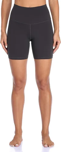 Miniatura 2 de YUNOGA Pantalones cortos de yoga de cintura alta para mujer, pantalones cortos de ciclismo atléticos de entrenamiento de 6 a 8