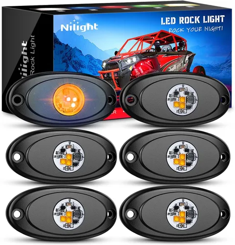 Miniatura 20 de Nilight - luz LED Rock, 4 unidades, nocturnas, para automóvil Azul