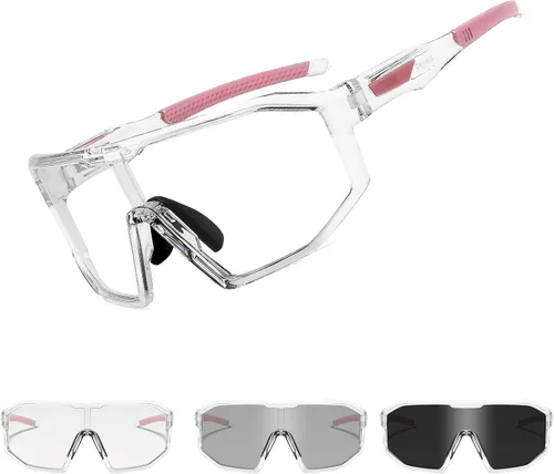 Miniatura 13 de Gafas de ciclismo fotocromáticas para hombres y mujeres, gafas de sol deportivas transparentes, para montar en bicicleta de montaña, MTB