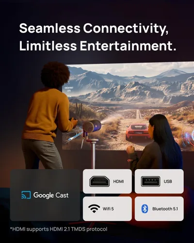 Miniatura 6 de XGIMI MoGo 4 2025 NUEVO proyector portátil, Google TV con Netflix con licencia, soporte ajustable de 360°, 2.5 horas de tiempo de reproducción, 2 x