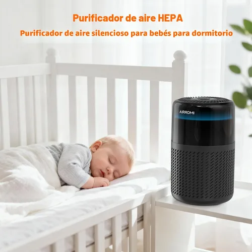 Miniatura 8 de AIRROMI Purificador de aire HEPA para dormitorio y hogar, purificador de aire para mascotas del hogar, elimina el olor de mascotas, olor a arena