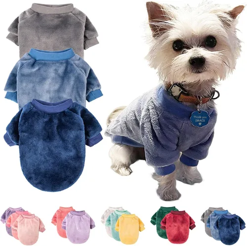 Miniatura 8 de FabriCastle Suéter pequeño para perro, paquete de 3 ropa para perros y gatos, chaquetas suaves y cálidas para perros pequeños, niños y niñas