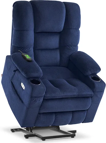 Miniatura 20 de MCombo Sillón Reclinable Grande con Triple Motor de Elevación Eléctrica con Masaje y Calefacción Doble, Reposacabezas Ajustable para Personas Café